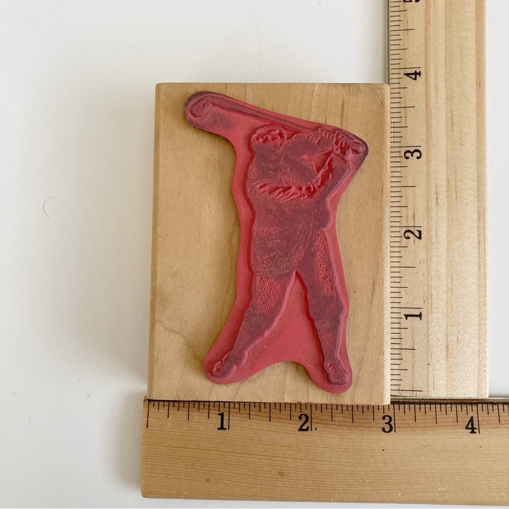 Stampabilities Vintage Golfer Wood Rubber Stamp - Picture 2 of 3